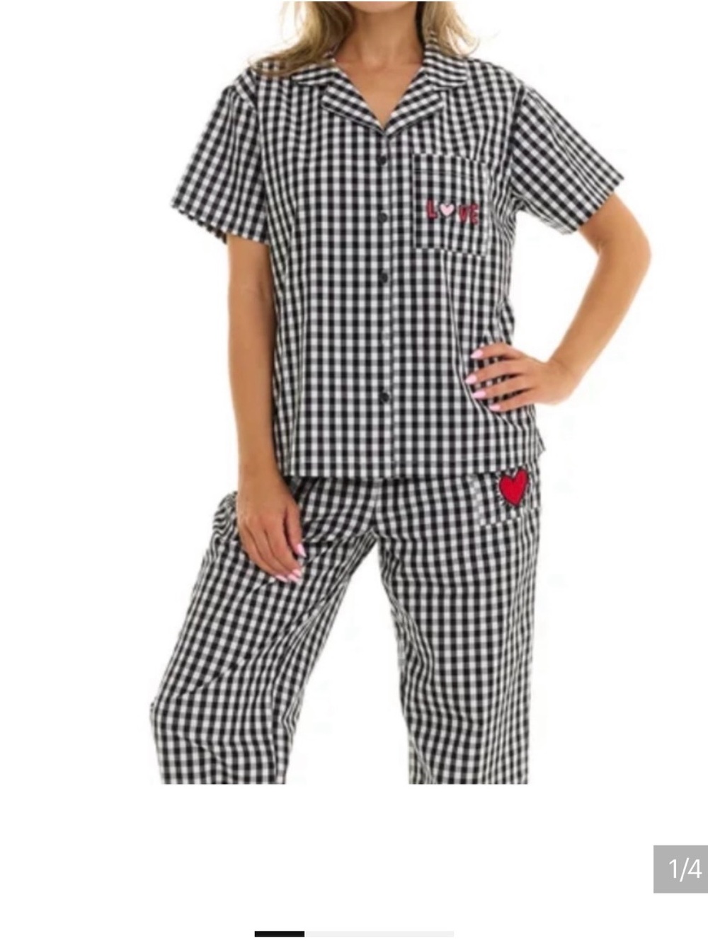 Keith Haring Women's Iconic Embroidered Art Cotton Pajamas Set,